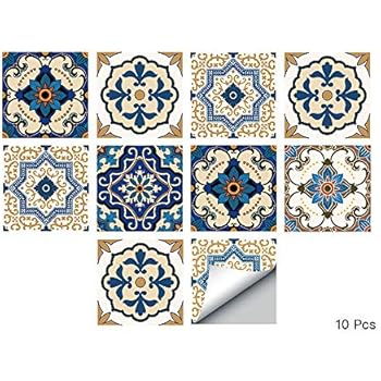Alwayspon Waterproof Vinyl Wall Tiles Sticker for Home Decor, Self-Adhesive Peel and Stick Backsplash Tile Decals for Kitchen Bathroom Decor, 6x6inch 10 Pcs