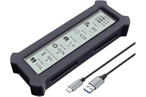 Cenroelon Disk Box USB3.2 Gen2 Type C M2 SSD Case Protocol M. 2 SSD Enclosure 5Gbps with Display Screen Intelligent Digital A