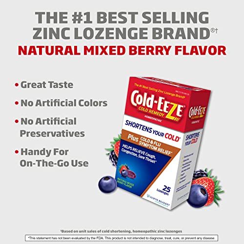 COLDEEZE Plus Natural Mixed Berry Cold & Flu Zinc Lozenges, Multi