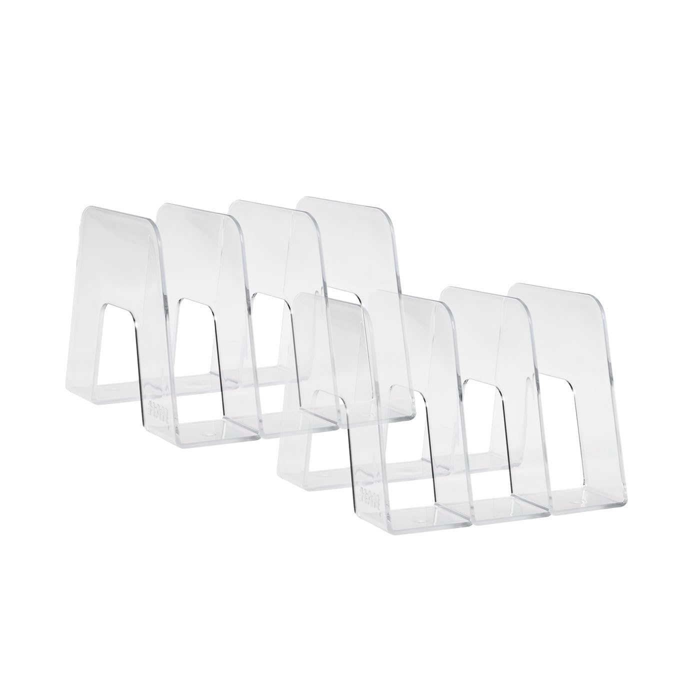 HAN Catalogue File Sorter – Set of 2, Design Icon for The Modern Environment, Practical Catalogue Collector with 3 Compartments, Transparent, Crystal Clear, 16200-23
