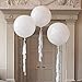 (Pack Of 3)FONBALLOON PARTY 36 Inch Innocence Giant White Balloon with Large Handmade Tassel Tail in White for Wedding Decoration