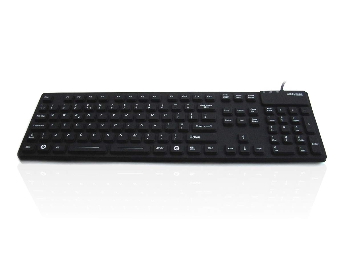 AccuMed 105 - USB Full Size Sealed IP67 Antibacterial Medical/Clinical Keyboard