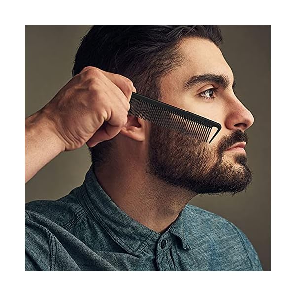 Hair-CombProfessional-Hairdressing-Carbon-Fibre-Styling-Comb-Black-Anti-Static-Chemical-And-Heat-Resistant-Parting-Combs-For-All-Hair-Types-Fine-and-Wide-Tooth-Comb-For-Men-and-Women Hair Comb,Professional Hairdressing Carbon Fibre Styling Comb, Black Anti Static Chemical And Heat Resistant Parting…