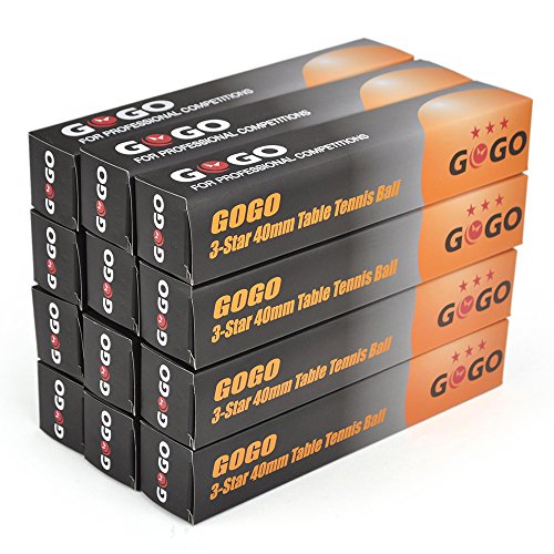 GOGO 144 Pieces 3-Star Ping Pong Balls Premium 40mm Seamless Table Tennis Balls-Orange - Thumbnail 4
