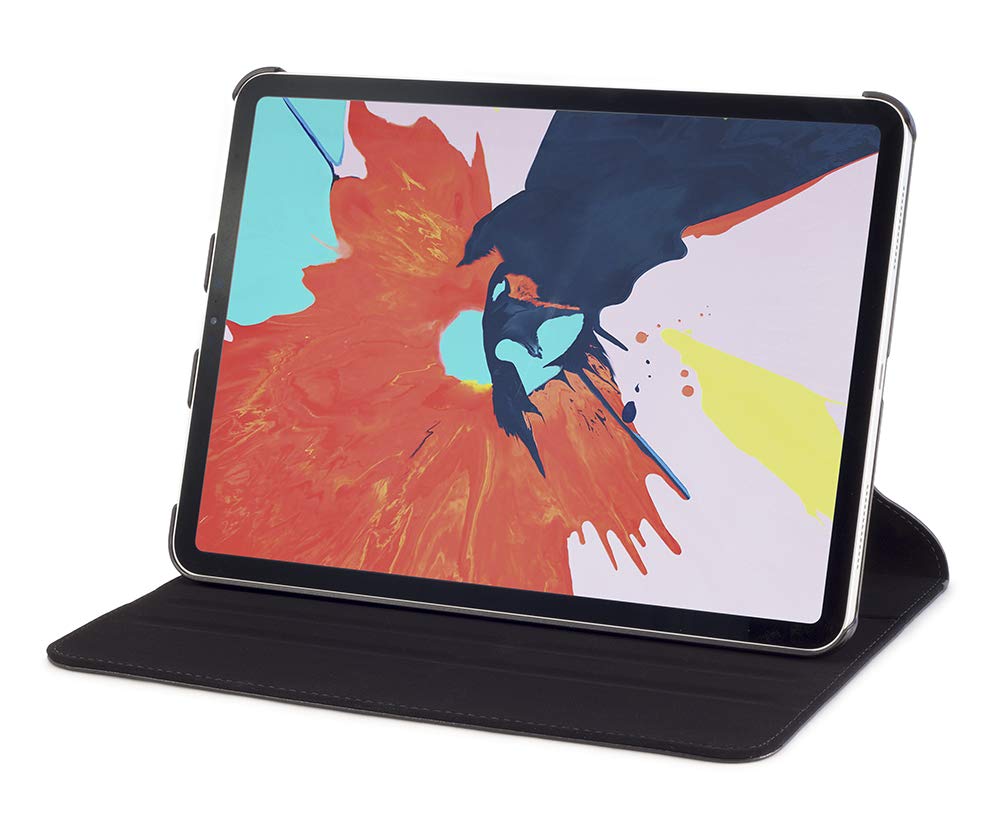 Devicewear Ridge Smart Case for [Supports Apple Pencil Charging] Slim Fit Leather Stand Case with Keyboard Typing Position Cover. Compatible with Apple iPad Pro 11 Inch 2018, Black