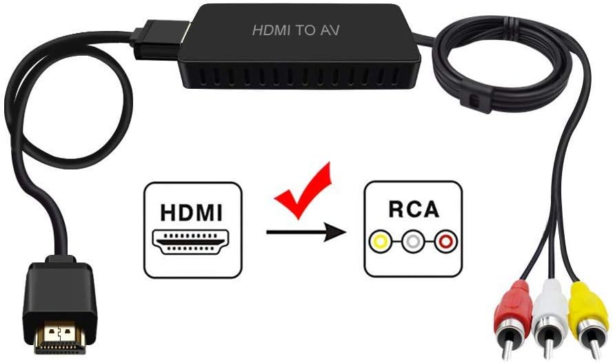 HDMI to Audio Video Converter, HDMI to RCA Converter Compatible HDMI to Older TV Adapter Compatible for Roku Streaming Stick Supports PAL/NTSC, 1080P (HDMI to AV Converter): Electronics