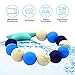 HiGuard Baby Teether Ring - BPA Free Silicone Teething Beads Bracelet for Baby Infant and Toddler - Stylish & Safe Baby Gum Pain Relief Teether (Blue)