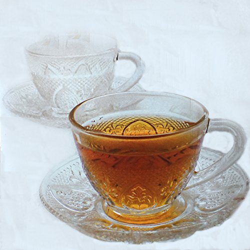 Eleganceinlife Cup and Saucer Set Glass Tea Coffee Cup Glass Saucer 12