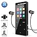 16GB Bluetooth MP3 Player with FM Radio/Voice Recorder, 60 Hours Playback, Lossless Sound,Metal Touch button, 1.8 Inch Color Screen, HD Sound Quality Earphone, with an Armband, Black and Bluetooth