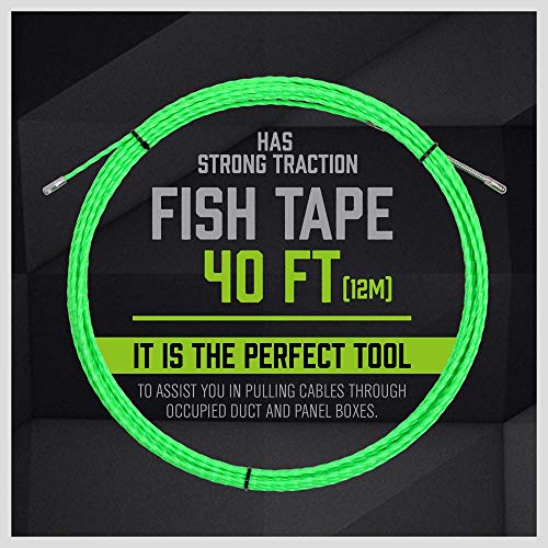 SWANLAKE 40FT Fish Tape Wire Puller Through Wall, Electrical Fish Tape Pull Push Kit - Thumbnail 2