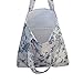 Caixia Women's Cotton Daisy Floral Canvas Tote Shopping Bag Light Brown (Blue-Open)