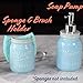 Mason Soap Pump & Sponge Holder Set (Blue)