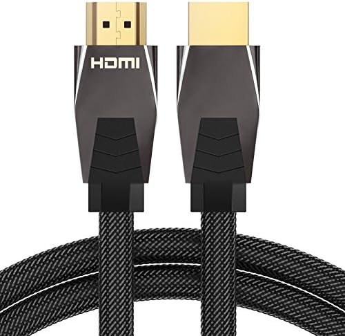 QERY HDMI Cable 4K UHD HDMI 2.0 Ready (Nylon Braided, 6.6 Feet) - Ultra High Speed 18Gbps - Gold Plated Connectors Supports Ethernet &amp; Audio Return, 4K 2160p HD 1080p 3D (black) (black)