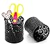 EasyPAG 2 Pcs Cylinder Shape Pen Holder Metal Jumbo Pencil Cup Organizer/Brush Holder, Black