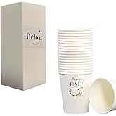 Geloar Golf Party Cups, 20 Pack 9oz Hole in One First Birthday Disposable Paper Party Cups for Baby 1st Party First Birthday (Hole in One Cups)