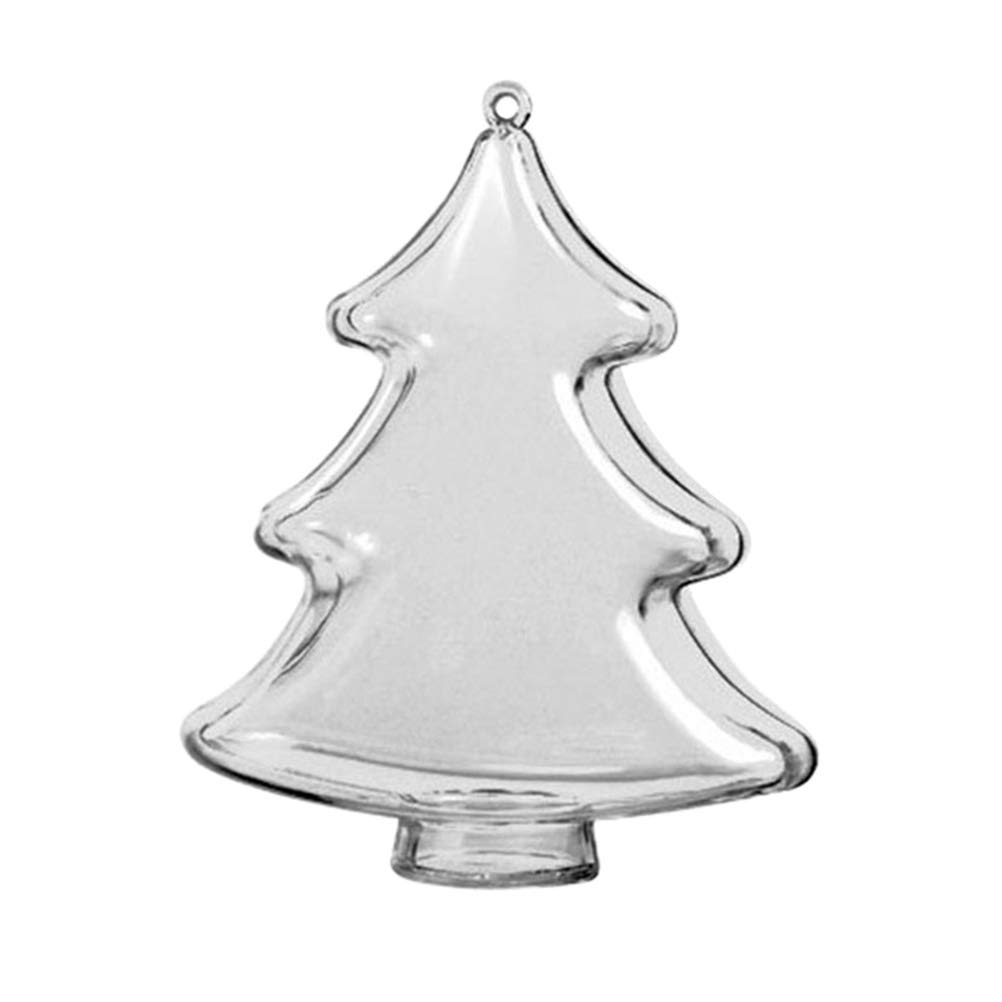 BESTOYARD 10pcs Clear Plastic Ball Transparent Ball Christmas Tree Shaped Ornament Baubles