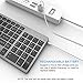 Bluetooth Keyboard, Jelly Comb Rechargeable Slim BT Wireless Keyboard with Number Pad Full Size Design for Laptop Desktop PC Tablet, Windows iOS Android-Gray