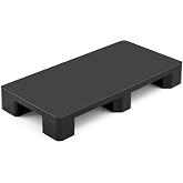 VEVOR Plastic Pallet for Basement Storage, Lightweight Waterproof Floor Storage Pad for Indoor Outdoor Supermarket Warehouse, Support up to 2205 lbs, 39.4" x 19.7" x 5.4", Black, 1PC