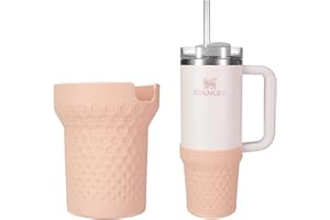 Thxbag Silicone Boot for Stanley Cup 30oz / 20oz, Rose Boot Sleeve Cover Fit with Stanley H2.0 and Quencher Adventure Tumbler Accessories (30 oz & 20 oz, Rose Quartz)