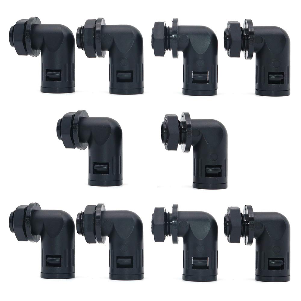 Namvo10Pcs Corrugated Tube Connector 90 Degree AD13 PG9 Conduit Hose Joint Clamps