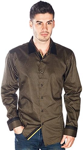"Herringbone" Barabas Olive Button Down Shirt