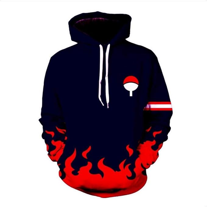 Men's Hoodies Naruto Printed Drawstring Hooded Cool Long Sleeve Loose