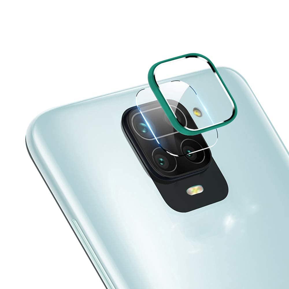 NOKOER Camera Lens Protector for Xiaomi Redmi Note 9 Pro/Note 9S, [2 in 1] Camera Lens Protector Ring + Camera Lens Tempered Glass Protector Film, 360 Degree Protection [Anti-Fall] - Green