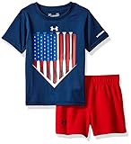 Under Armour Baby Boys' Bodysuit OR Infant Tee/Tank Short Set, Blackout Navy, 3-6M