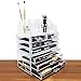 Ikee Design Cosmetics Makeup and Jewelry Storage Case Display for Lipstick, Nail Polish, Brushes, Jewelry and More, Clear