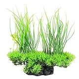 CNZ Aquarium Decor Fish Tank Decoration Ornament Artificial Plastic Plant Green (8.3-inch Green)