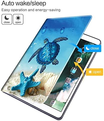 Fireplace HD 10 Shockproof Slim PU Leather Case for Amazon Kindle - Sea Turtle and Starfish Design