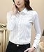 Womens Vintage Collared Button Down Shirt Long Sleeve Lace Stretch Blouse