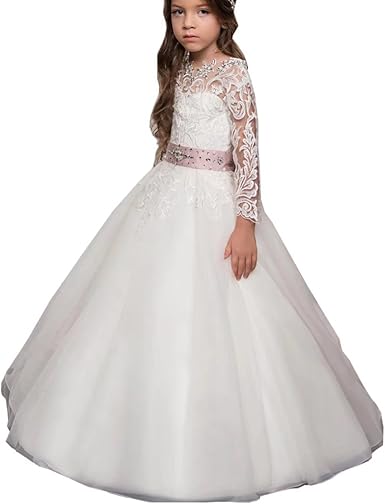 Amazon Com Ourlove Dress Kids Bodice Lace Long Floor Length