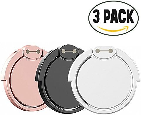 Finger Ring Stand 3 Pack, Ant Saver 360¡Æ Rotary Cell Phone Holder Finger Loop Grip Mount Universal Smartphone Kickstand for iPhone 6/6s Plus 7/7 Plus,Samsung Galaxy S8/S8 - Silver + Rose Gold + Black