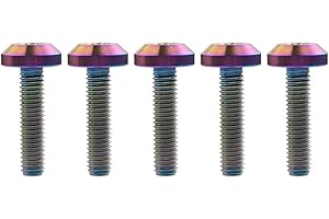 Wanyifa Titanium M6 x15 20 25 30 35mm Bolt Screw for Bicycle Motorcycle Disk Brake Bolt pack of 5 (M6x25mm, Ranibow)