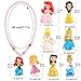 8 Pack Princess Dress up Accessories Costume Necklace Kit Activity Gift Set Toys for Girls Princess Snow White Cinderella Ariel Belle Aurora Party Favors