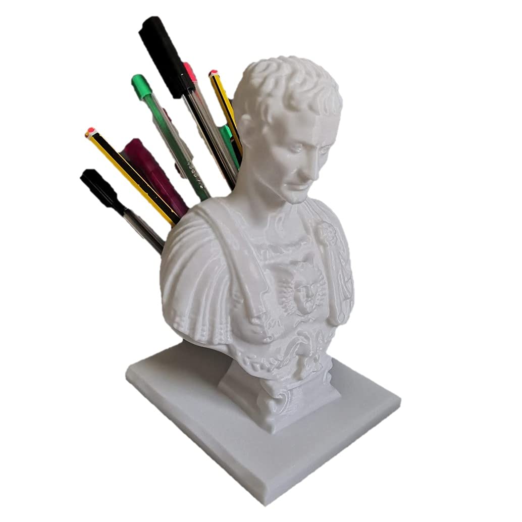 Julius Caesar Pen / Pencil Stationery Holder Desk Tidy (3D Printed), White