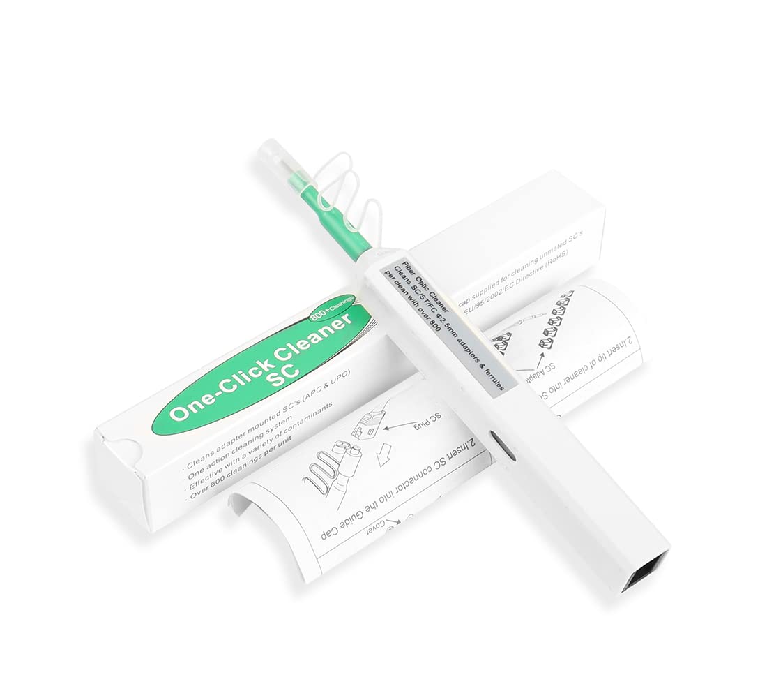 YAODHAOD Optic Connector Cleaner LC Fiber Cleaner Pen 1.25mm 2.5mm，SC/FC/ST Ferrule Connectors Fiber Cleaner，800+ One Click Fiber Cleaner (2.5mm)