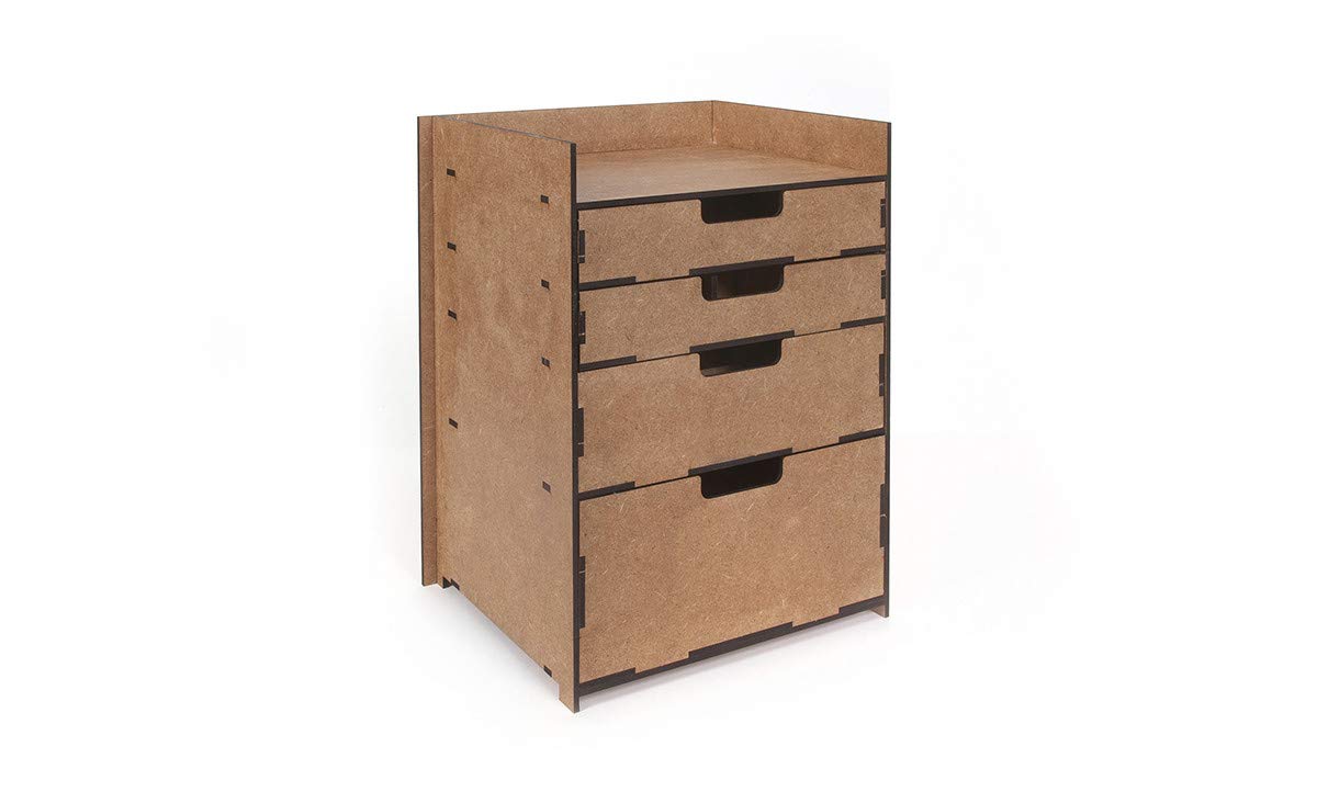 Occre 19132 Drawers Module. Wooden Structure. 1 Drawer. Traditional Style. Painted Finish. Lockable. Hobby Cabinet for Home Office