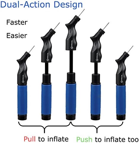 MIRACOL Dual Action Ball Pump, Best for Basketball, Volleyball, Soccer, Football and other Inflatable Sports Balls …