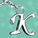 Monnel Stylish Letter K Simple Alphabet Key Ring Keychain With Velvet Bag Z-331