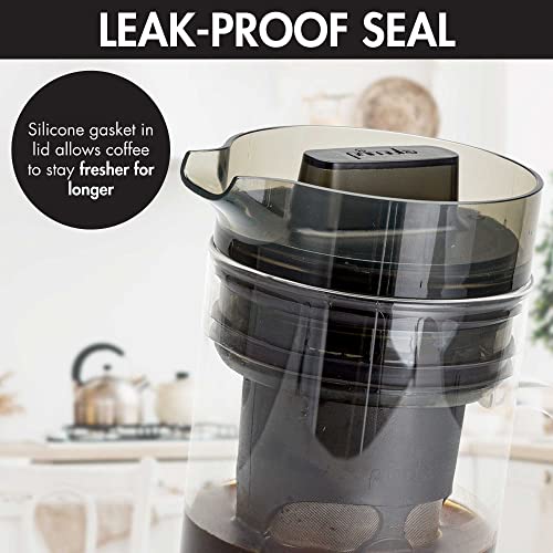 Primula Cold Brew Pour Over Glass Coffee Maker, Special Lid Seals In