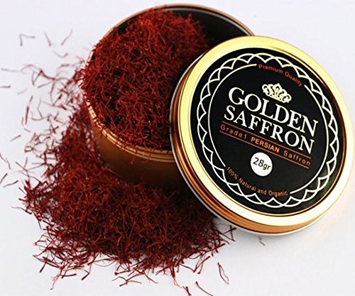 Golden Saffron, Finest Premium Persian All Red Saffron, Grade A+ Highest Grade, 28 Grams (1 OZ)