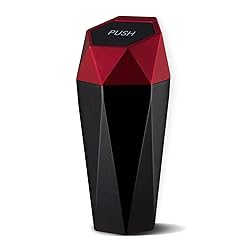 JUSTTOP Car Trash Can with Lid, Mini Diamond Design