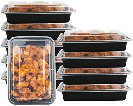 Glomery 1 Compartment Reusable Bento Lunch and Food Storage Container with Airtight Lid, Stackable, Microwavable, Freezer &amp; Dishwasher Safe 7 Pack