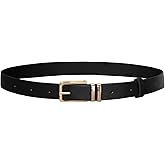 GRACE KARIN Women Leather Belt for Dresses Jeans Pants Waist Belt with Gold Buckle Medium PU Leather Belt