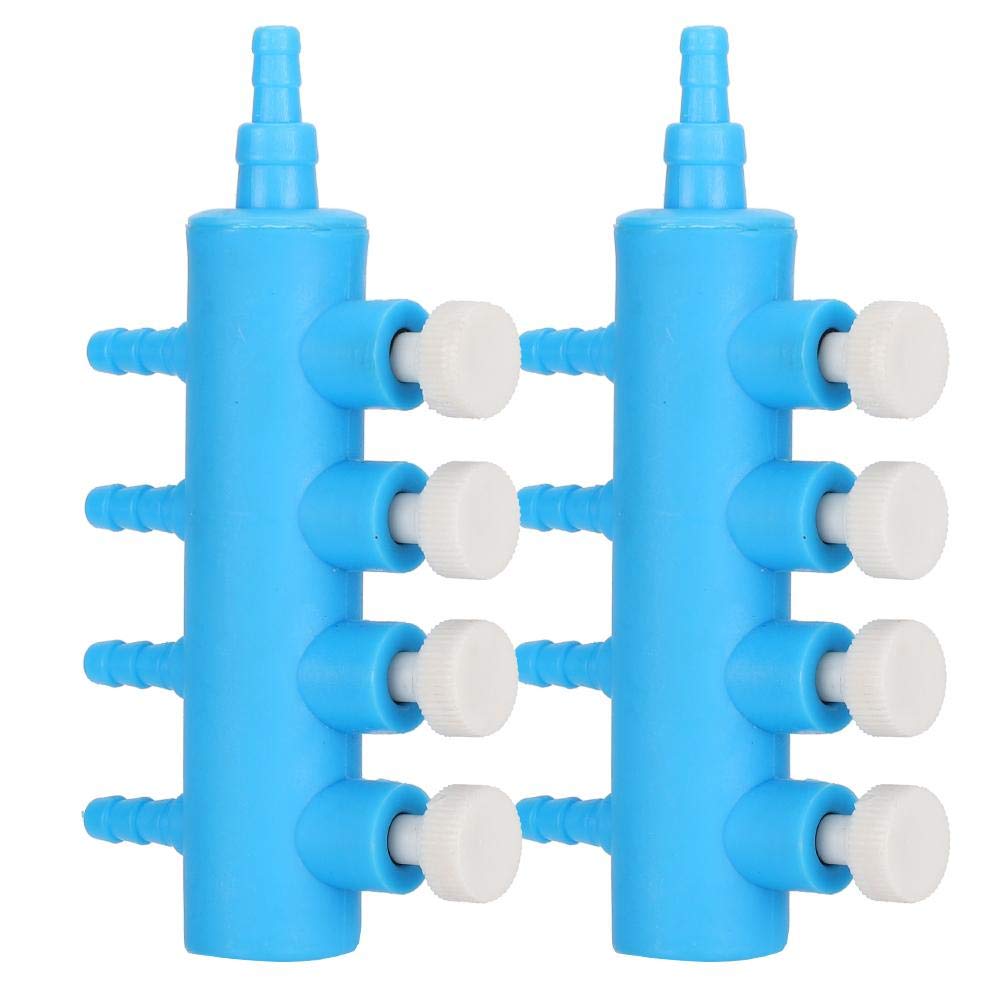 Zerodis 2 Pcs Fish Tank Air Splitter, Adjustable Air Pipe Distributor Aquarium Oxygen Pump Adapter Connectors for Fish Tank Pumps Aquarium Accessory(#3)