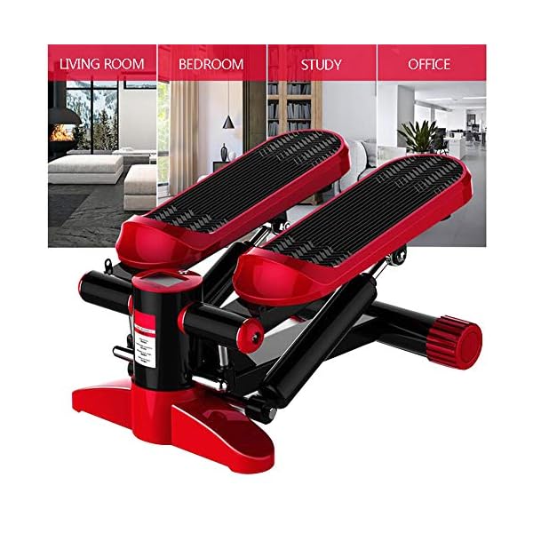 LJYLF-Mini-Fitness-Hydraulic-Stepper-Men-and-Women-Stepper-Cardio-Exercise-Trainer-Monitor-and-Resistance-Bands-Stepper-Exercises-EquipmentRed LJYLF Mini Fitness Hydraulic Stepper, Men and Women Stepper Cardio Exercise Trainer, Monitor and Resistance Bands…