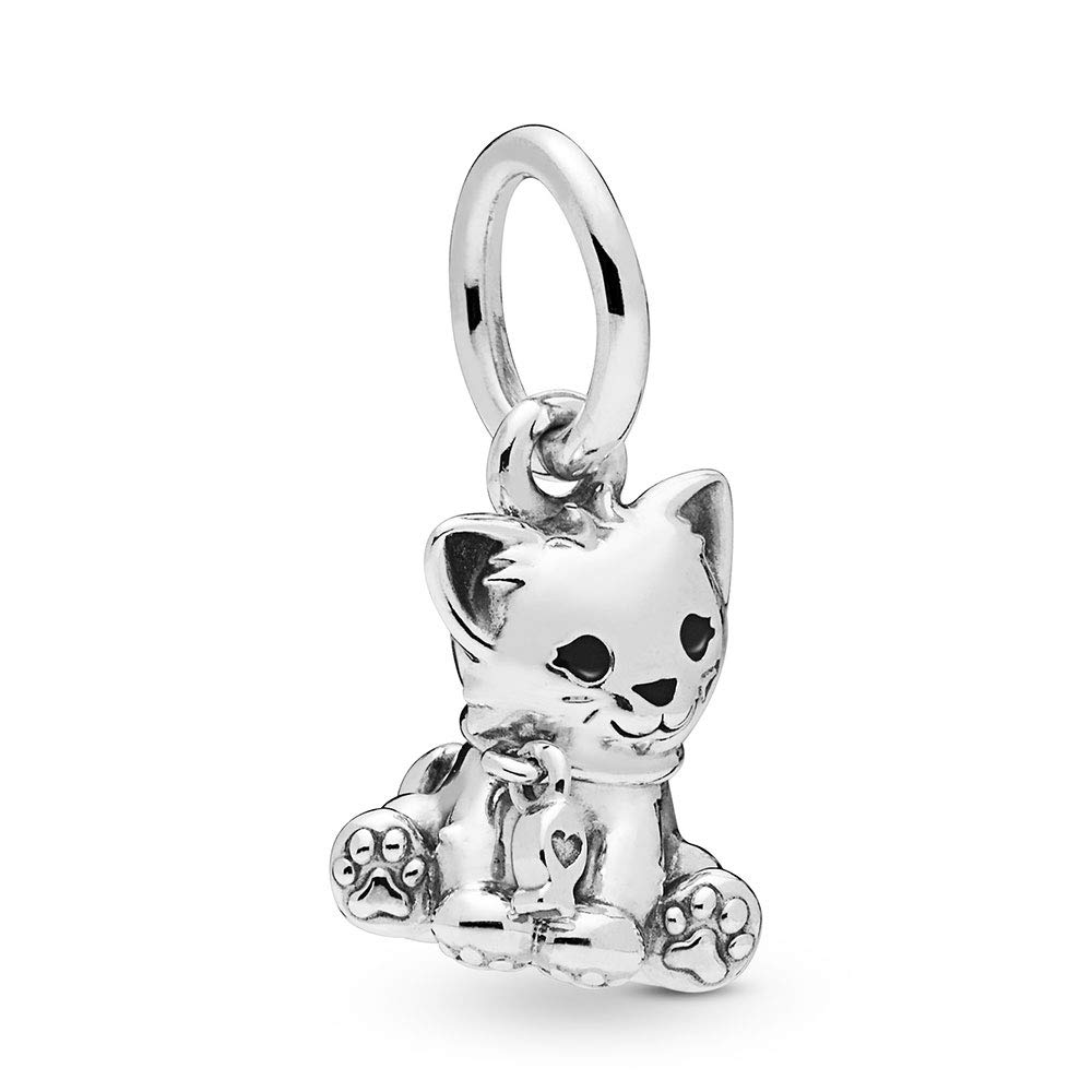 FGT Kitty Cat S925 Dangle Charms fit Pandora Charm Bracelets Birthday Jewellery Gift for Women Daughter Sister Granddaughter Family