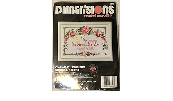 Amazon Com Dimensions One Heart One Love Wedding Record Mini Cntd X Stitch Kit Amazon Com Dimensions One Heart One Love Wedding Record Mini Cntd X Stitch Kit